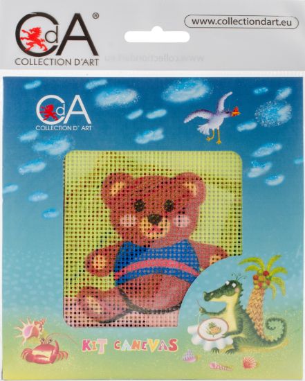 Picture of Collection D'Art Stamped Needlepoint Kit 15X15cm Teddy