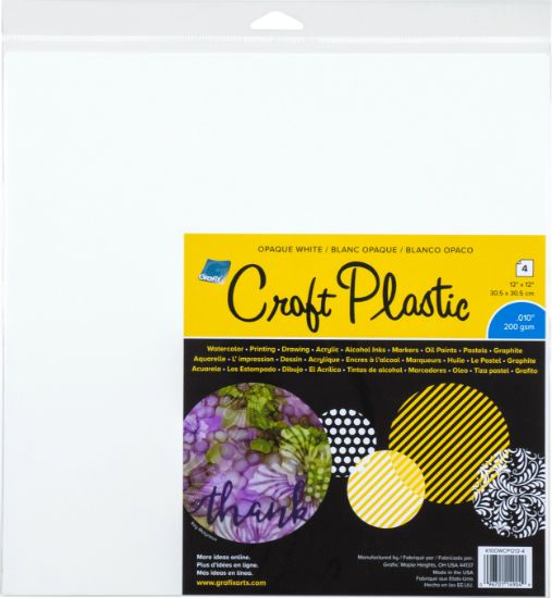 Picture of Grafix Craft Plastic Sheets 12"X12" 4/Pkg Opaque White .010