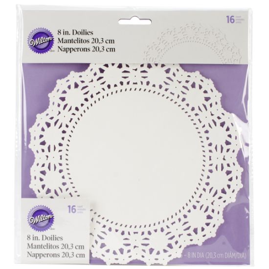 Picture of Greaseproof Doilies 8" Round White 16/Pkg