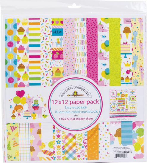 Picture of Doodlebug Double-Sided Paper Pack 12"X12" 12/Pkg Hey Cupcake