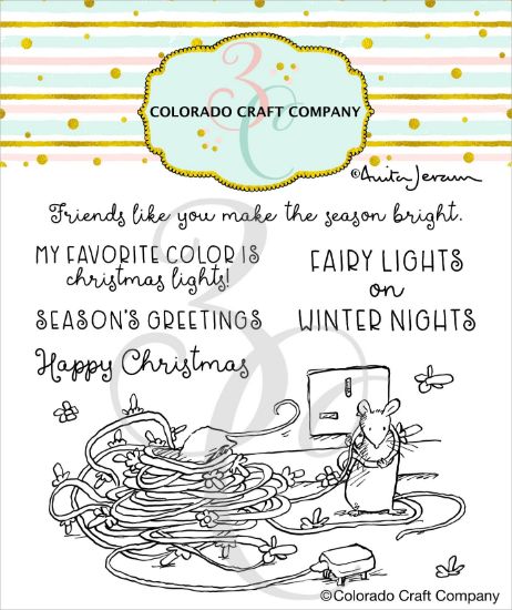 Picture of Colorado Craft Company Clear Stamps 4"X4"-Mice Lights- By Anita Jeram