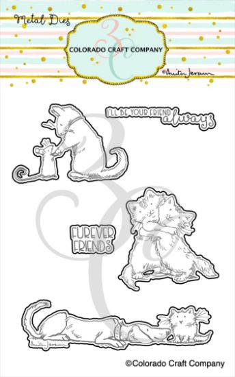 Picture of Colorado Craft Company Metal Die Set-Furever Friends-By Anita Jeram