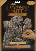 Picture of Gold Foil Engraving Art Kit 8"X10" Golden Retriever & Puppies