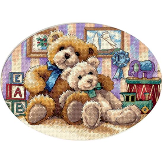 Picture of Gold Petite Warm & Fuzzy Counted Cross Stitch Kit 7"X5" 18 Count