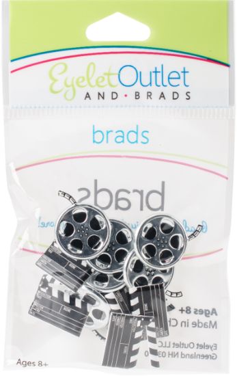 Picture of Eyelet Outlet Shape Brads 12/Pkg Movie