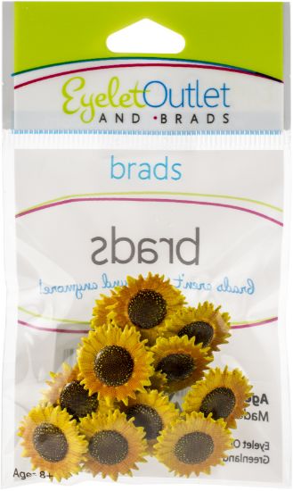 Picture of Eyelet Outlet Shape Brads 12/Pkg Sunflower