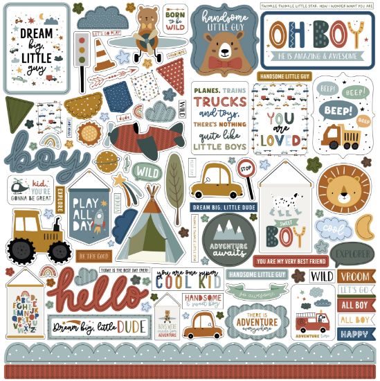 Picture of Dream Big Little Boy Cardstock Stickers 12"X12"-Elements