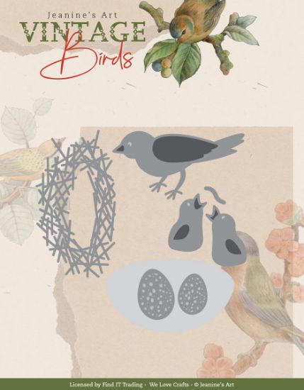Picture of Find It Trading Jeanine's Art Die-Bird's Nest, Vintage Birds