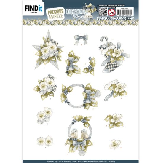 Picture of Find It Trading Precious Marieke Punchout Sheet-Blue Star, Christmas Blues