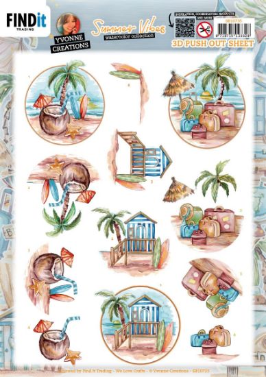 Picture of Find It Trading Yvonne Creations 3D Punchout Sheet-Beach, Summer Vibes