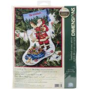 Picture of Checking His List Stocking Counted Cross Stitch Kit 16" Long 14 Count