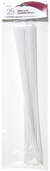 Picture of Chenille Stems 3mmx12" 25/Pkg White