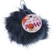 Picture of Faux Fur Pom With Loop Navy