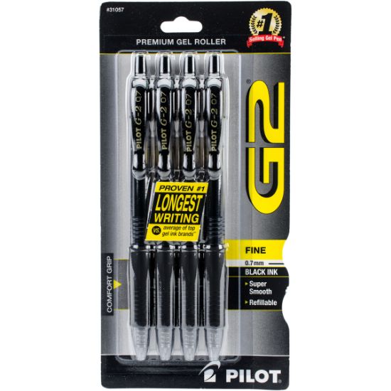 Picture of G2 Premium Gel Rolling Ball Pen Fine .7mm 4/Pkg Black