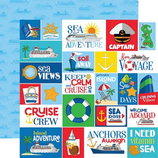 Picture of Bon Voyage Double-Sided Cardstock 12"X12"-Journaling Cards