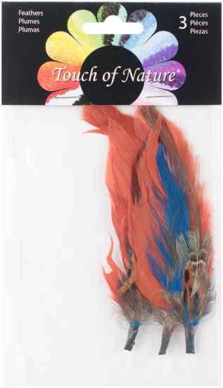 Picture of Feather Picks 3.5" 3/Pkg Cinnamon, Jay Blue & Moss