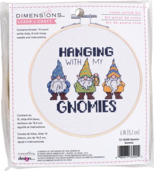 Picture of Dimensions Counted Cross Stitch Kit 6" Round Gnomies (14 Count)