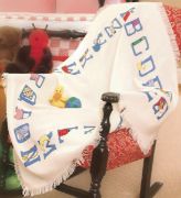 Picture of Baby Alphabet Afghan 18 Count 41"X45" White