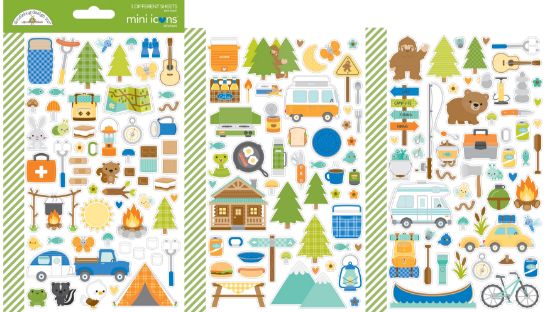 Picture of Dooblebug Mini Cardstock Stickers 3/Pkg Great Outdoors Icons