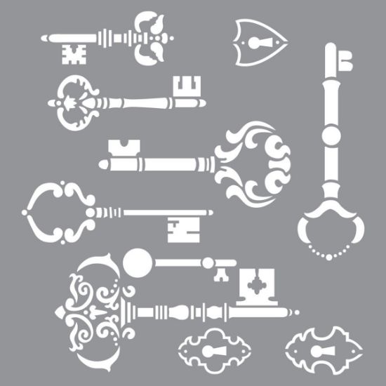 Picture of Americana Decor Stencil 12"X12" Vintage Keys