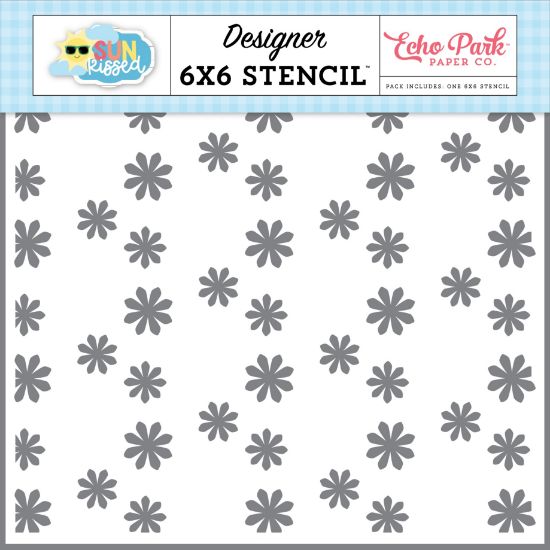 Picture of Echo Park Stencil 6"X6"-Happy Life Flowers, Sun Kissed