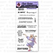 Picture of Art Impressions Laugh Lines Stamp Be Happy