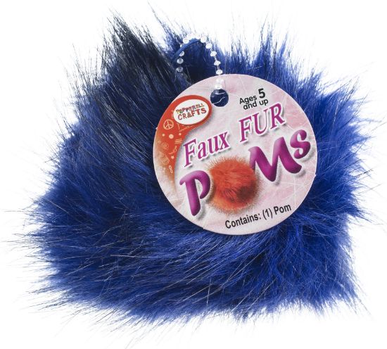 Picture of Faux Fur Pom With Loop Royal