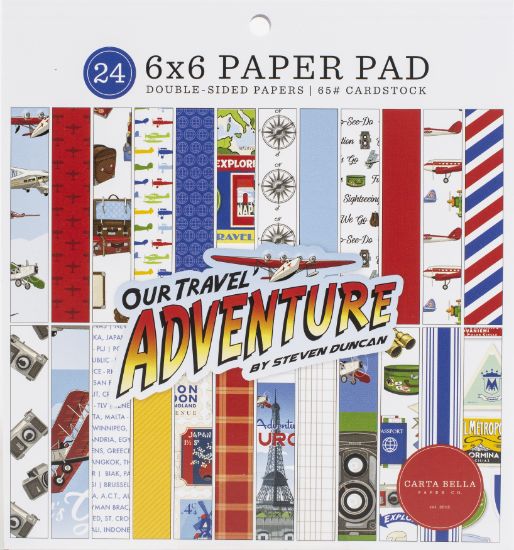 Picture of Carta Bella Double-Sided Paper Pad 6"X6" 24/Pkg-Our Travel Adventure