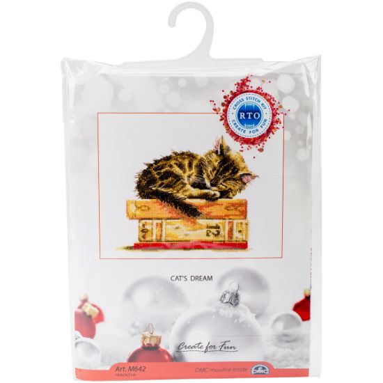 Picture of Cat's Dream Counted Cross Stitch Kit 7.75"X6.5" 14 Count