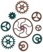 Picture of Finnabair Mechanicals Metal Embellishments Grungy Gears, 9/Pkg