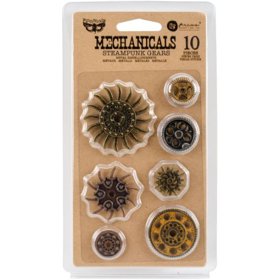 Picture of Finnabair Mechanicals Metal Embellishments Steampunk Gears 10/Pkg