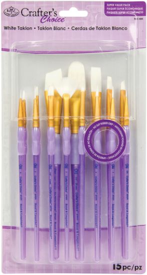 Picture of Crafter's Choice White Taklon Brush Value Set 15/Pkg