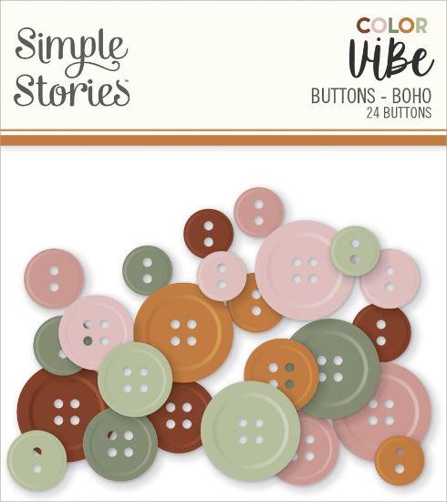 Picture of Color Vibe Buttons 24/Pkg-Boho
