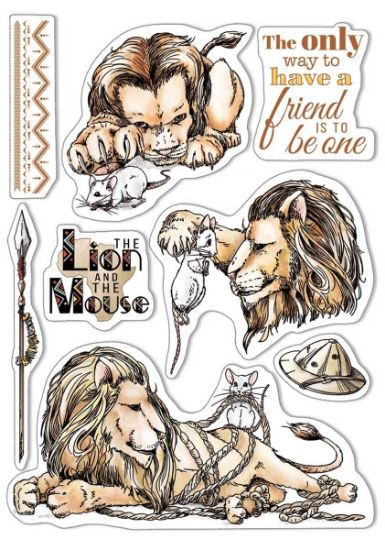 Picture of Ciao Bella Stamping Art Clear Stamps 6"X8" The Lion & The Mouse, Aesop's Fables