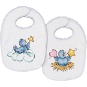 Picture of Balloon Ride Bib Pair Stamped Cross Stitch Kit 7.5"X11" Set Of 2