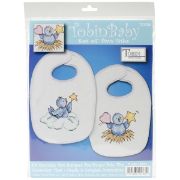 Picture of Balloon Ride Bib Pair Stamped Cross Stitch Kit 7.5"X11" Set Of 2