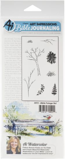 Picture of Art Impressions Bible Journaling Watercolor Rubber Stamps Bible Foliage