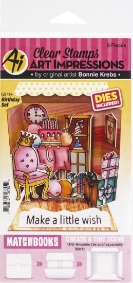 Picture of Art Impressions Matchbooks Stamp & Die Set Birthday