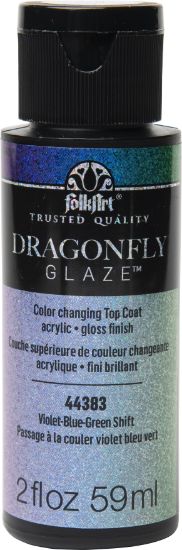 Picture of Folkart Dragonfly Glaze Topcoat 2.5oz Violet, Blue, Green Shift