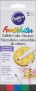 Picture of Food Writer Extra-Fine Tip Edible Color Markers .25oz 5/Pkg Assorted
