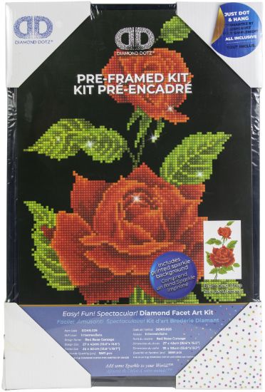 Picture of Diamond Dotz Diamond Embroidery Facet Art Kit 10.6"X16.5" Red Rose Corsage W/Frame