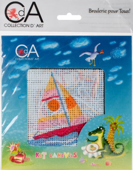 Picture of Collection D'Art Stamped Needlepoint Kit 15X15cm Sailing Boat