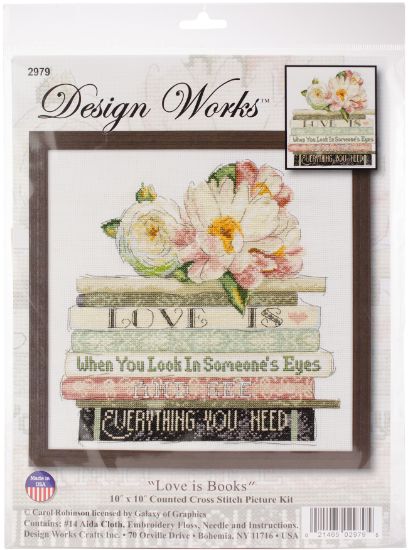 Picture of Design Works Counted Cross Stitch Kit 10"X10" Love Is (14 Count)