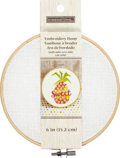 Picture of Dimensions Embroidery Hoop W/Aida 6" White