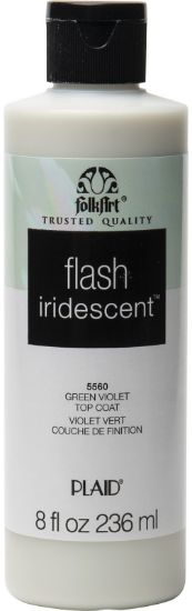 Picture of Folkart Flash Iridescent Top Coat 8oz Green Violet