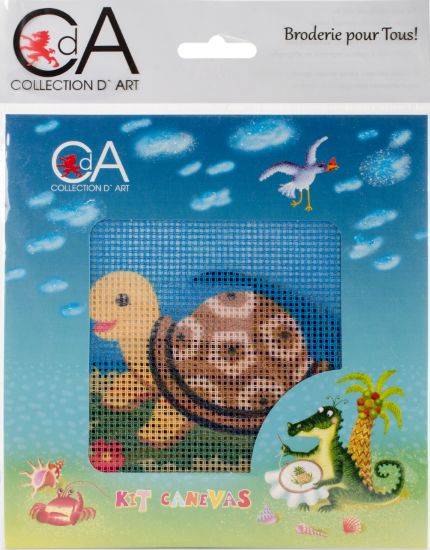 Picture of Collection D'Art Stamped Needlepoint Kit 15X15cm Tortoise