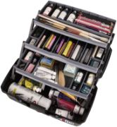 Picture of ArtBin Lift Tray Box W/3 Trays & Quick Access Lid Storage 9"X15.75"X8.375", Black & Gray