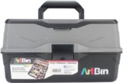 Picture of ArtBin Lift Tray Box W/3 Trays & Quick Access Lid Storage 9"X15.75"X8.375", Black & Gray