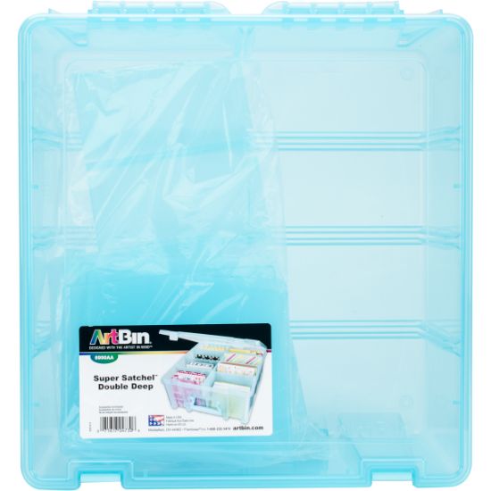 Picture of ArtBin Super Satchel Double Deep Box W/Dividers 15.25"X14"X6.25" Aqua Mist