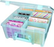 Picture of ArtBin Super Satchel Double Deep Box W/Dividers 15.25"X14"X6.25" Aqua Mist